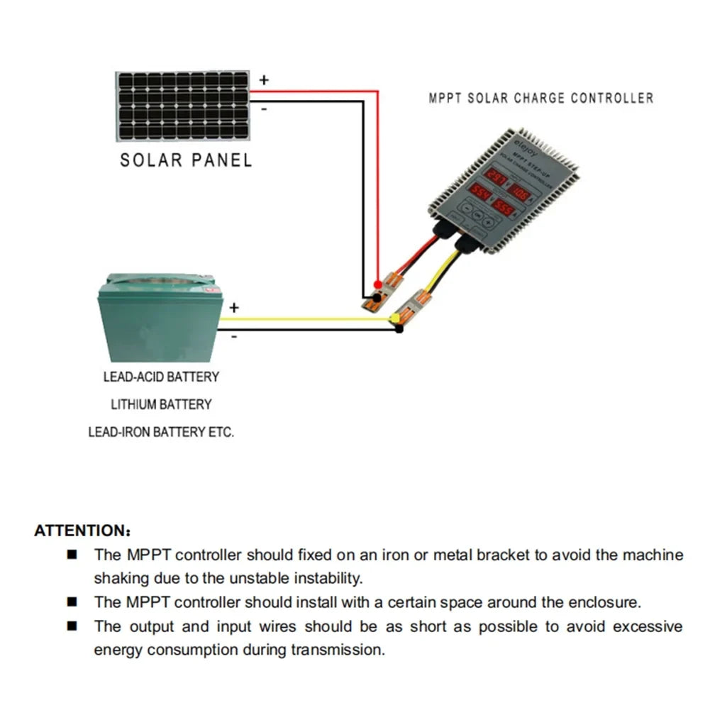 Step-Down Real-Time Tracking Solar Battery Recharging Controller 10~30V Output Voltage Adjustable Dustproof Waterproof