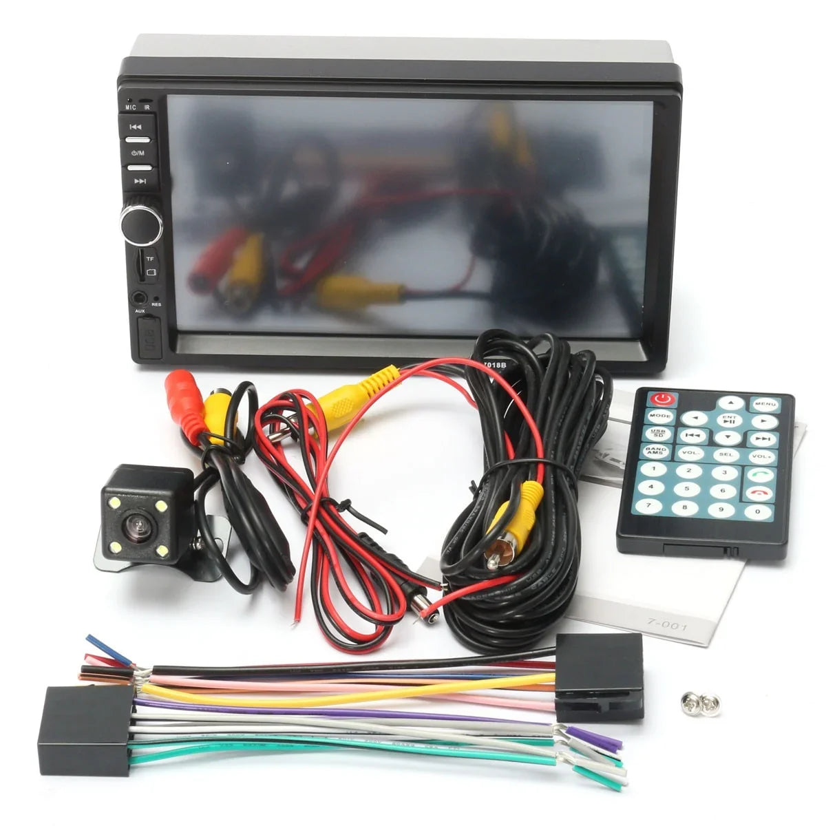 Car Radio Double Din Car Stereo 7 Inch Touch Screen with Bluetooth Mirror Link   Radio Audio Receiver with Backup Camera and Remote Control