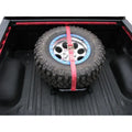 '-Fab by RealTruck Bed Mounted Rapid Strap Tire Carrier With Black Strap | Gloss Black | Bm1Tsbk | Universal Fit