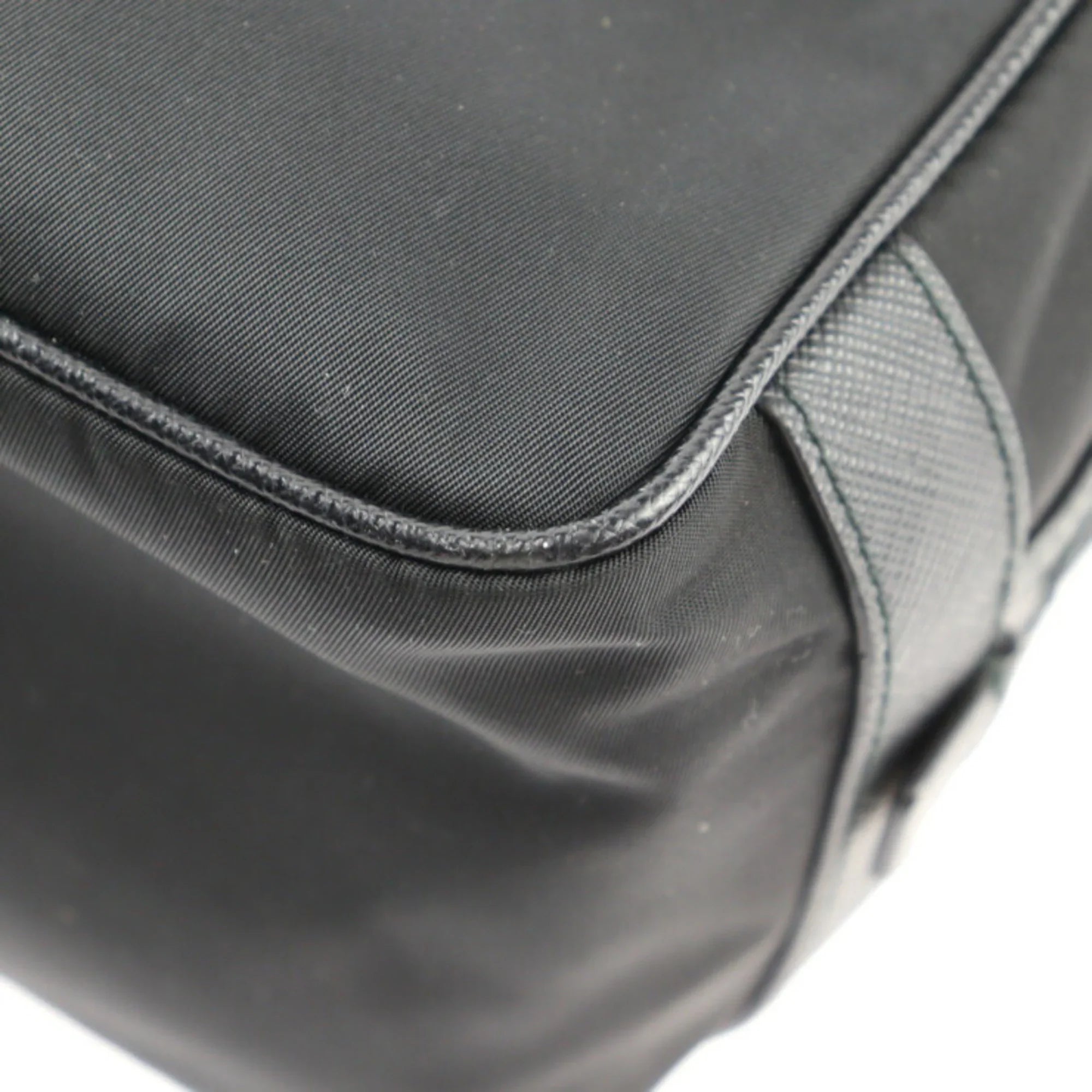Pre-Owned  Prada second bag 2NA819 nylon leather black silver hardware clutch handbag triangle logo (Good)