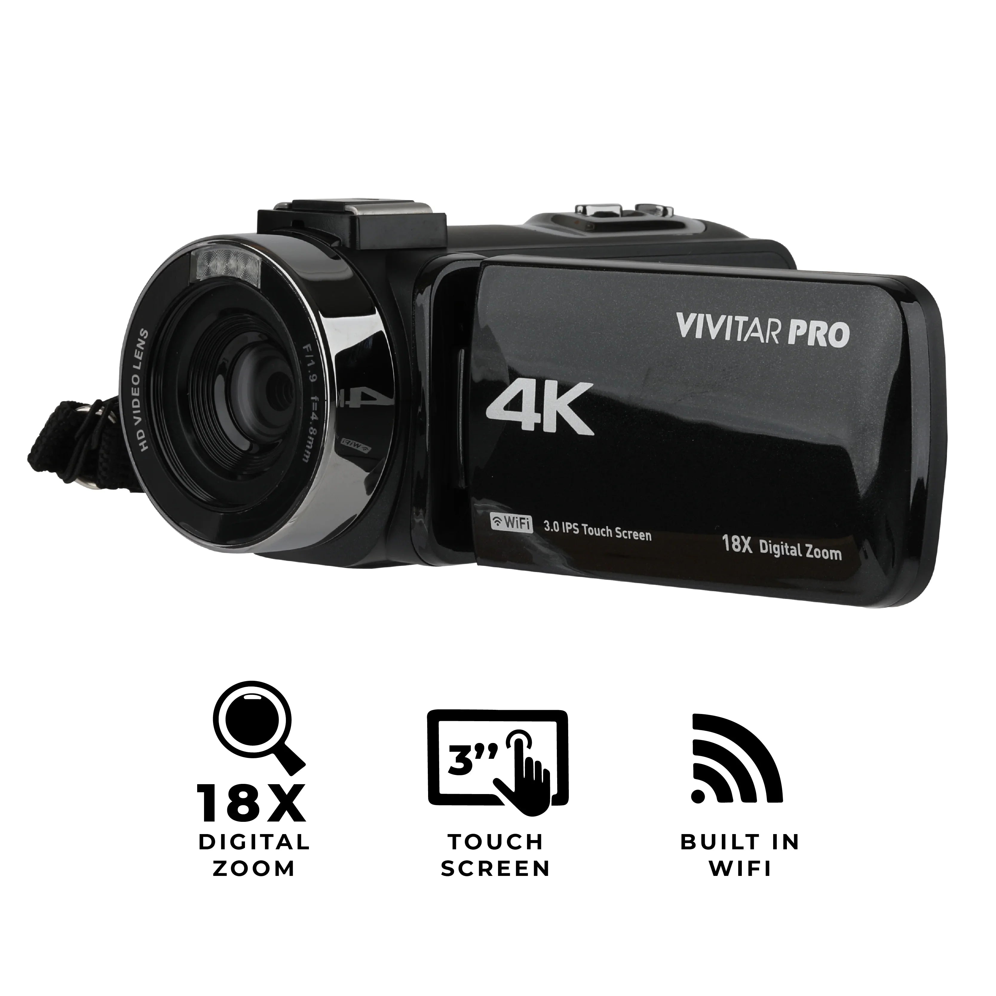 Vivitar 4K  Digital Video Camera, Night Vision, , Remote Control