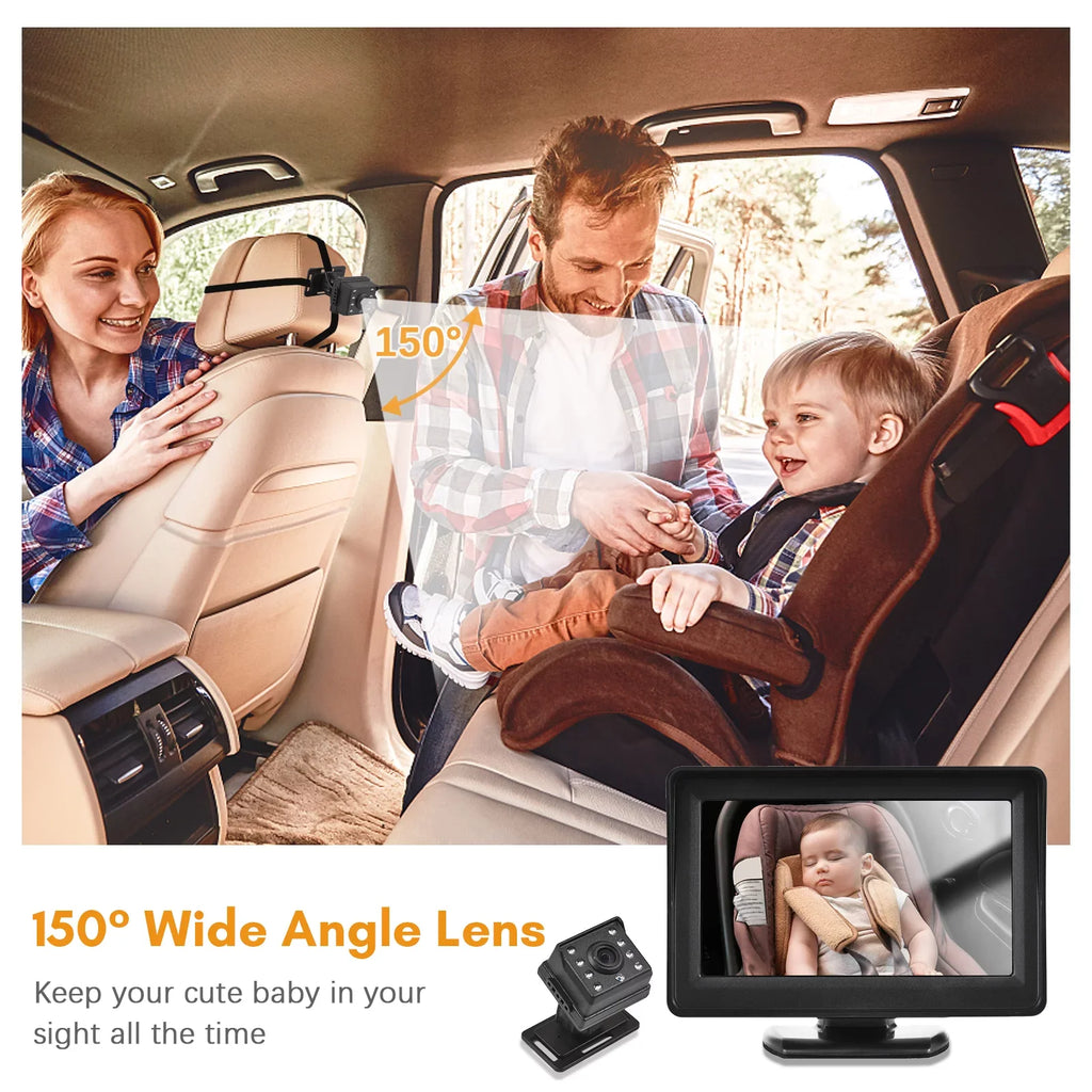 Anself Invigilator Baby Car Mirror Camera with 150° Wide View for Rear Facing Seat and 1080P  Video Display