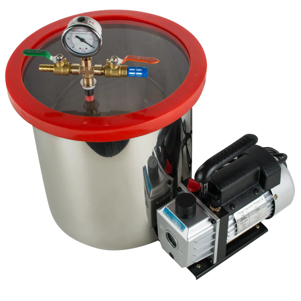 5 Gallon Vacuum Degassing Chamber Kit - Easily Remove Air Bubbles with Stainless Steel Silicone Machine and Powerful 3CFM Vacuum Pump