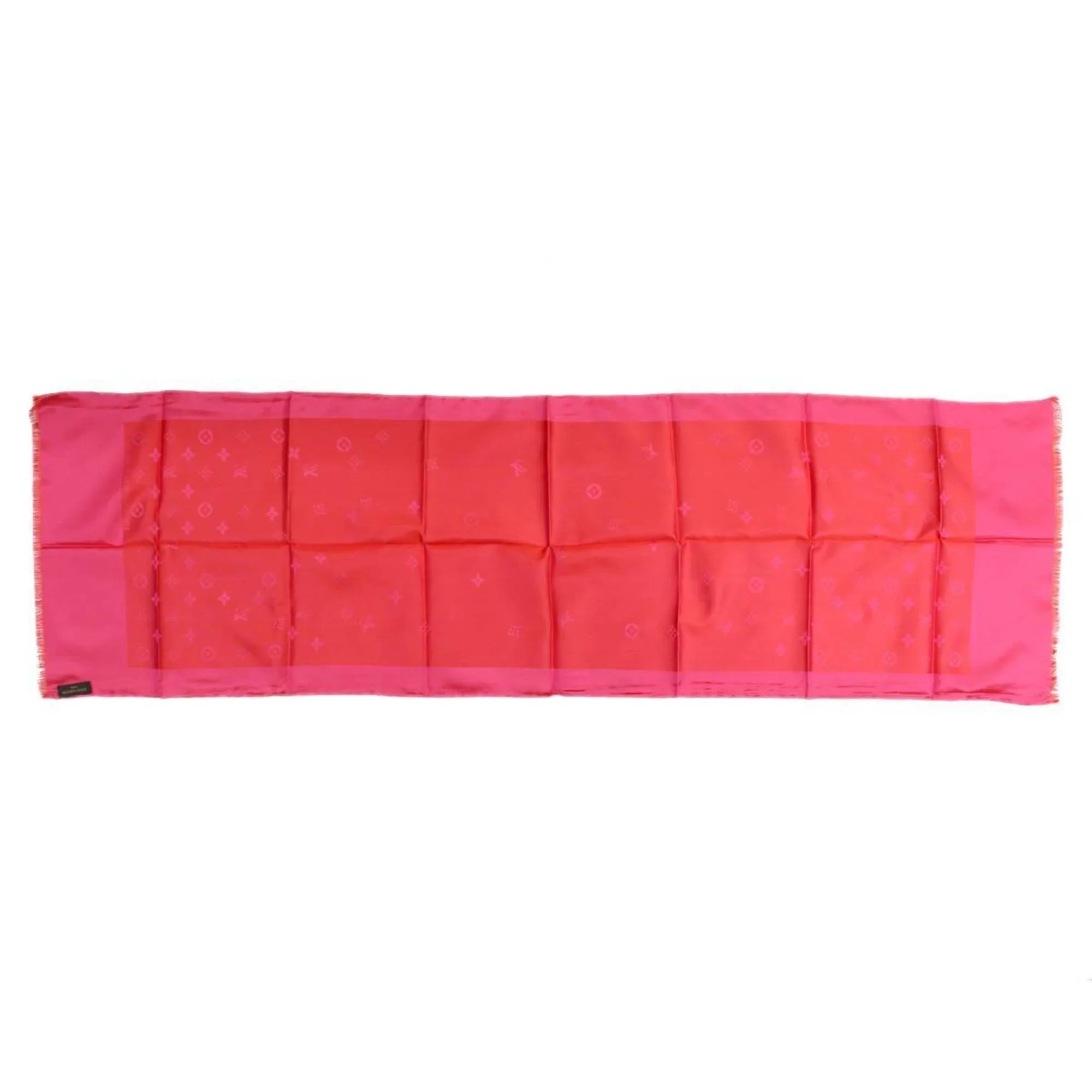 Pre-Owned  /Louis Vuitton silk scarf monogram pink 100% (Good)