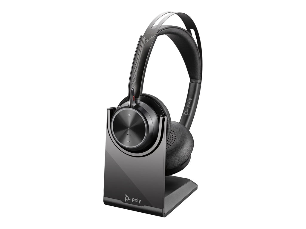 Poly Voyager Focus 2 - Headset  - Siri, Google Assistant - Stereo -  Type  - Wired/Wireless - Bluetooth - 164 ft - 20 Hz - 20 kHz - On-ear, Over-the-head - Binaural - Ear-cup -  Tech...