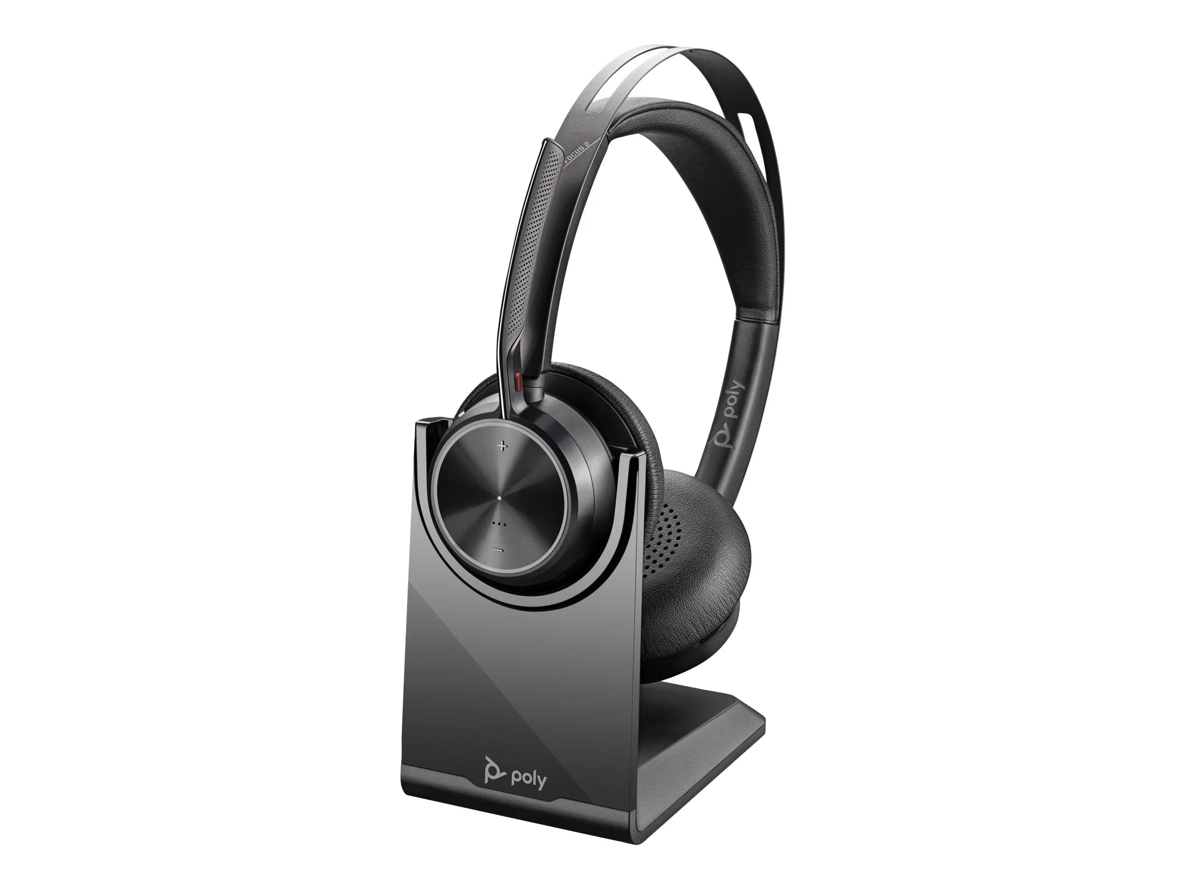 Poly Voyager Focus 2 - Headset  - Siri, Google Assistant - Stereo -  Type  - Wired/Wireless - Bluetooth - 164 ft - 20 Hz - 20 kHz - On-ear, Over-the-head - Binaural - Ear-cup -  Tech...