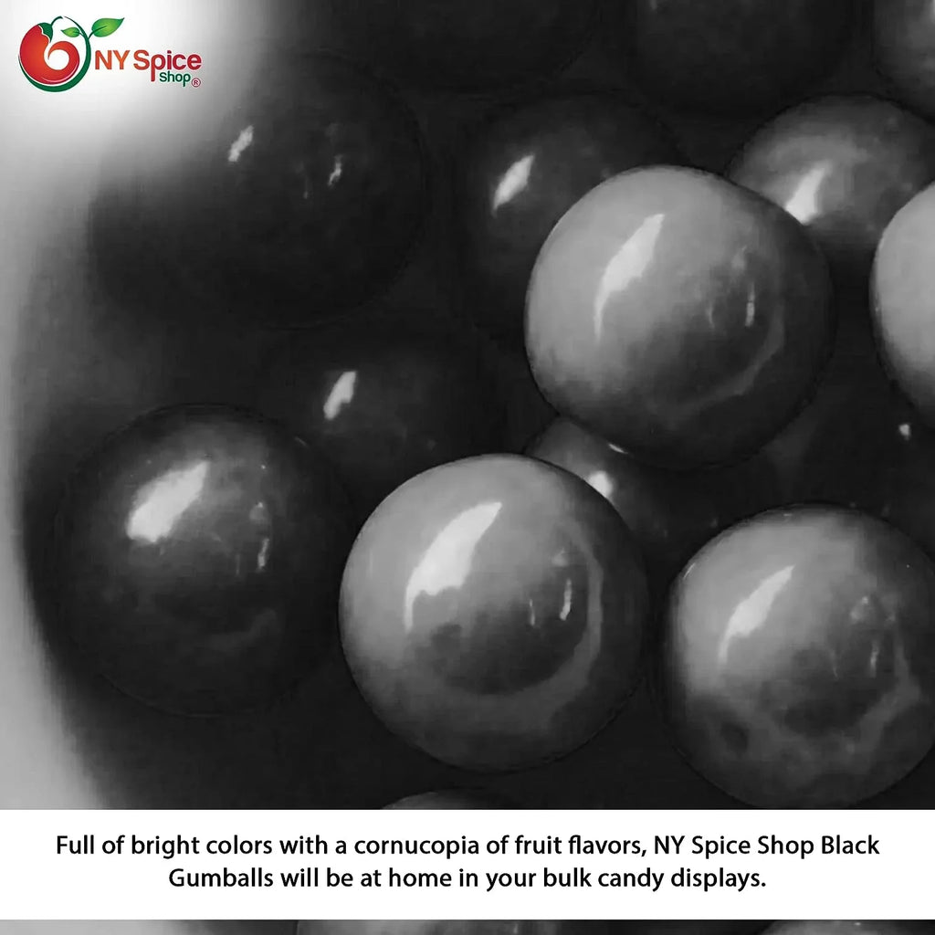 Black Gumballs - 5 Pound - Approx. 50 Pieces Per Pound - Tutti Frutti Flavor