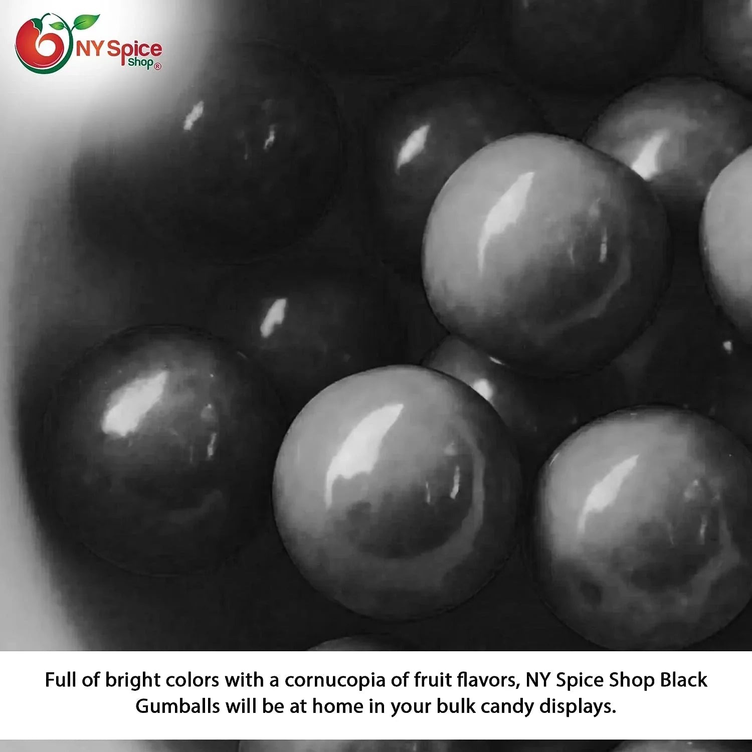 Black Gumballs - 5 Pound - Approx. 50 Pieces Per Pound - Tutti Frutti Flavor
