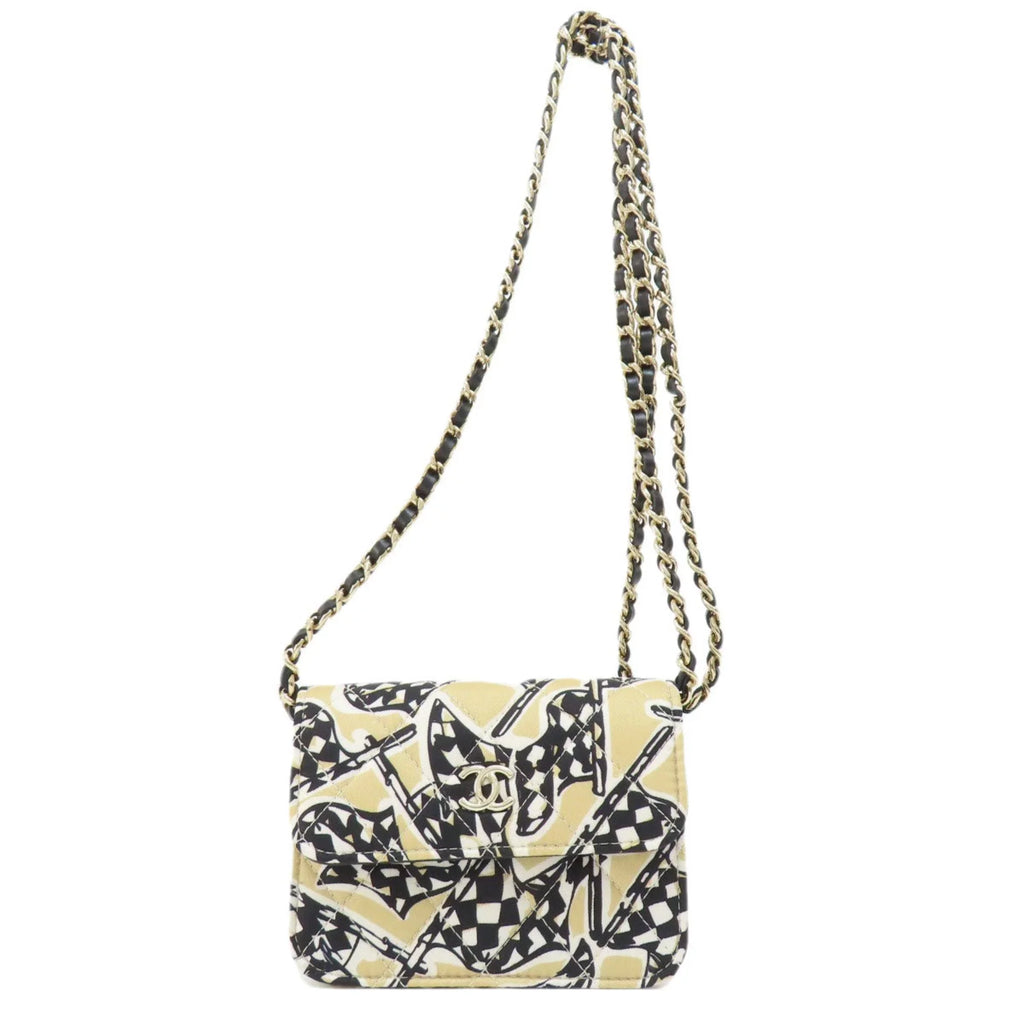 Pre-Owned Chanel Chain Shoulder Coco Mark Bag Cotton Women's  (Good)
