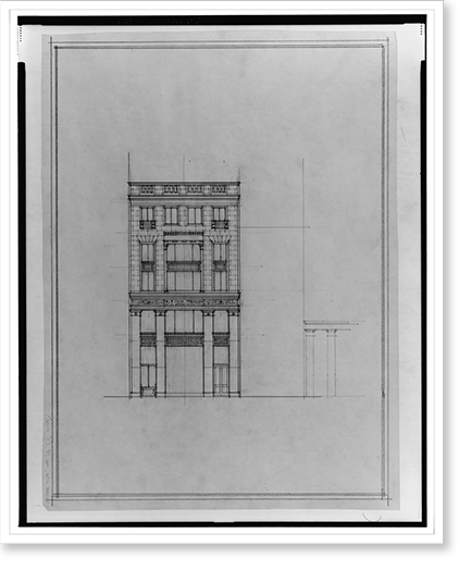 Historic Framed Print, [Two office buildings for .. Saul, 15th Street, .. (lots 69 and 10, square 218), McPherson Square, Washington, .. Front elevation], 17-7/8" x 21-7/8"