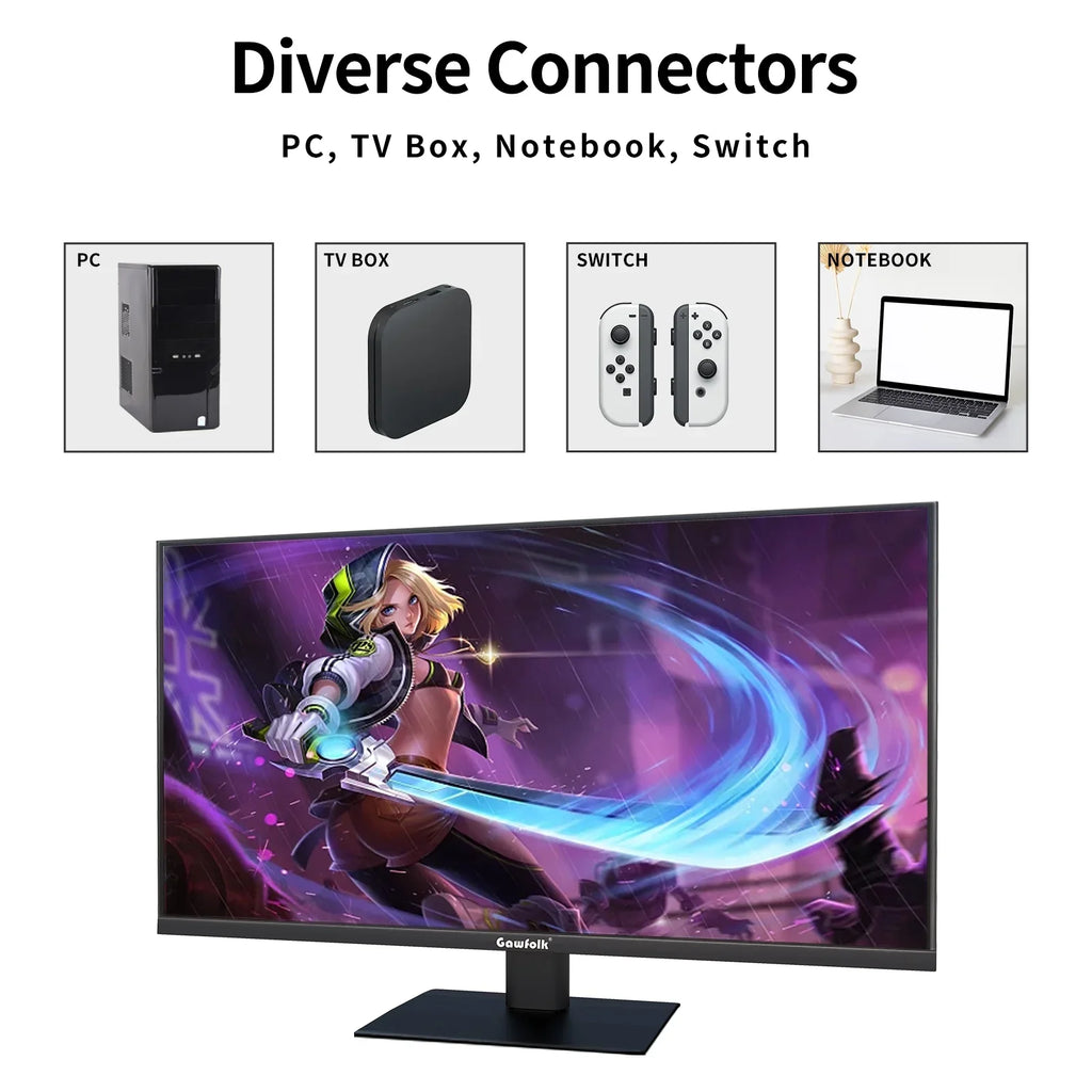 Gawfolk 27"  Gaming Monitor 165Hz, Full  1080P Bezel-less Display Supports  and  (Black)