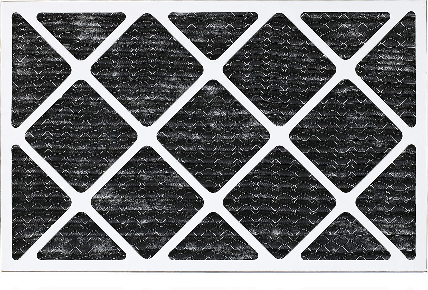 Filterbuy 14x25x1  8 Odor Eliminator Pleated   Furnace Air Filters with Activated Carbon (12-Pack)