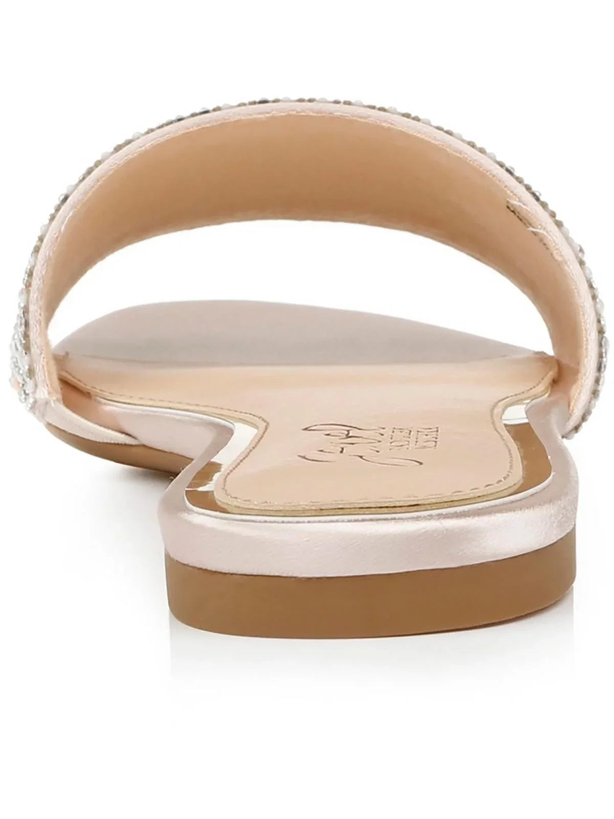 Jewel Badgley Mischka Womens Delaney Satin Embellished Slide Sandals