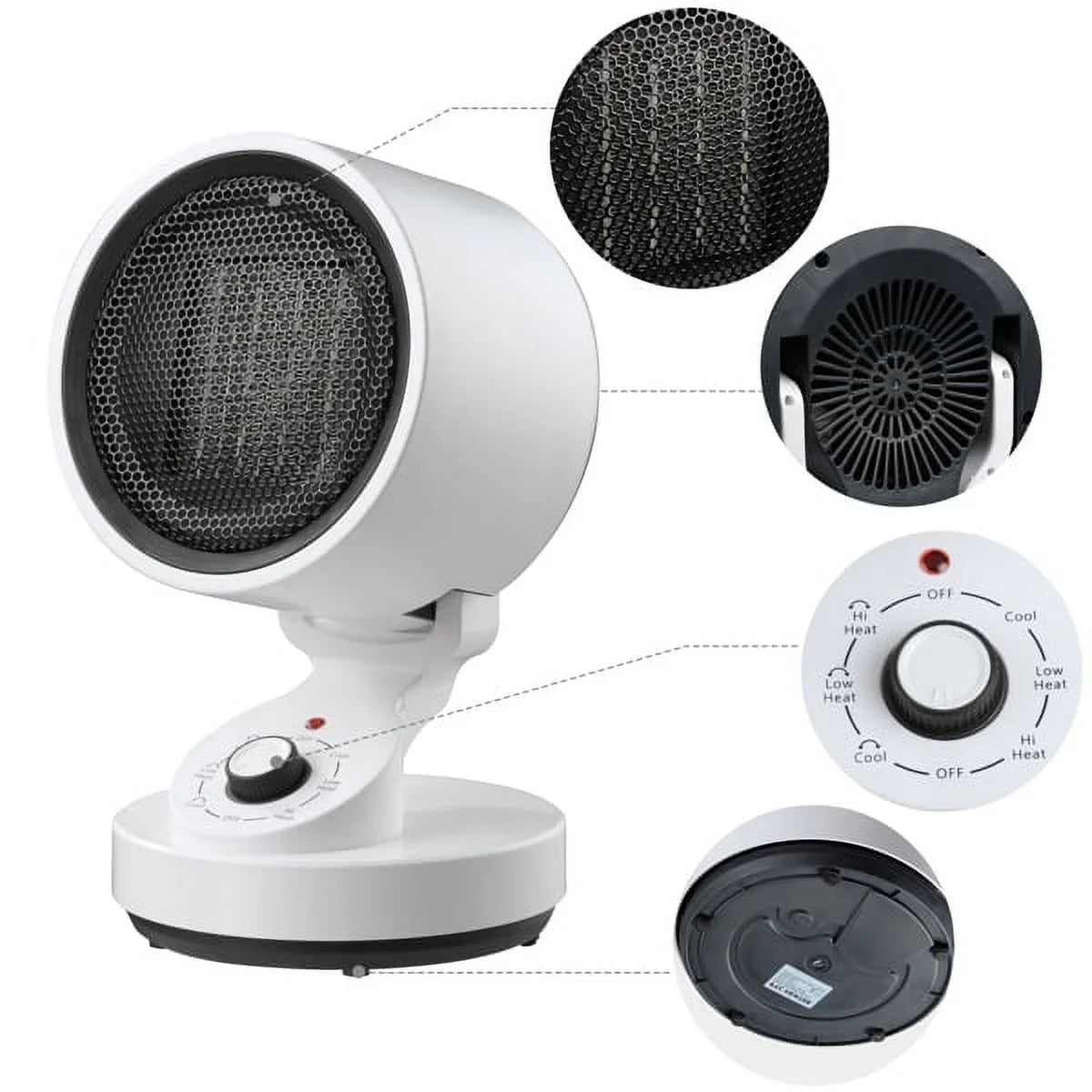 Electric Space Heater Cooling Fan, 2-In-1 Space Warm & Cool Fan,with 3 modes including High Heat (1500W), Low Heat (900W), and Cool Mode (10W) , Quick Heat Up Machine for Home, Office