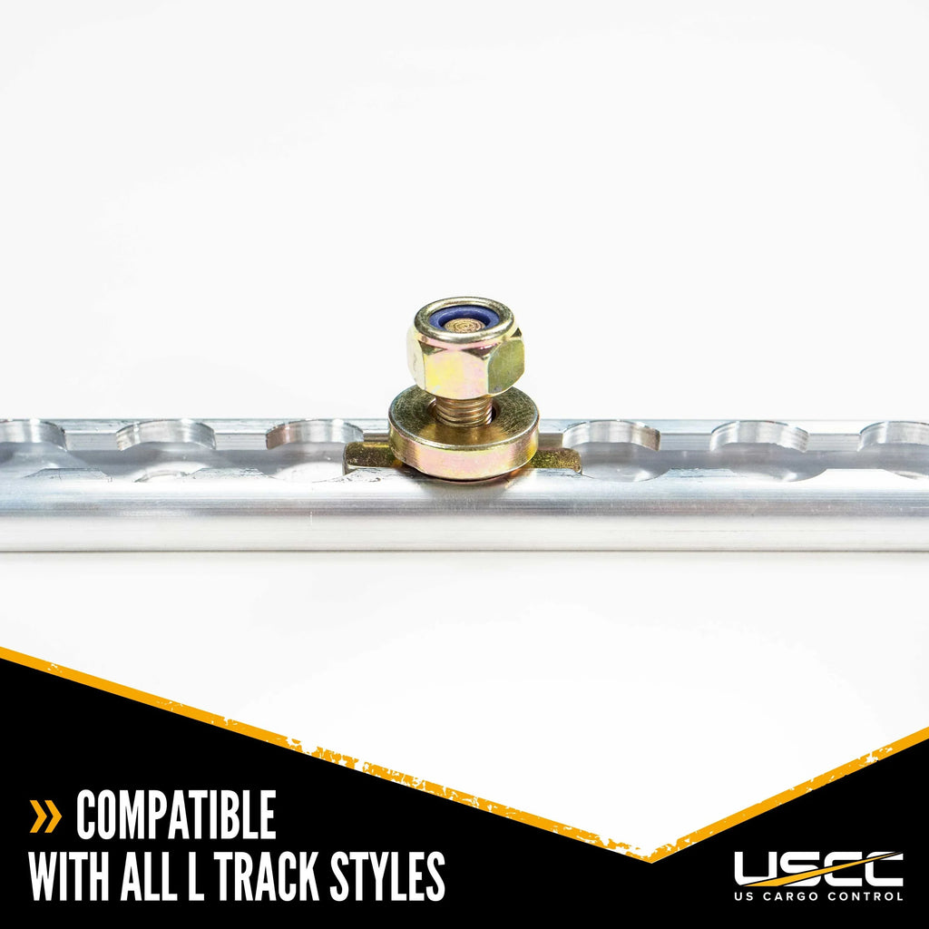 Cargo Control  Track Double Lug Threaded Stud Fitting, Use With  Track Rails In Your Truck Or Trailer To Create Heavy-Duty Bolt Down Anchor Points, Working Load Limit Of 1,833 Pounds, 10 Pack