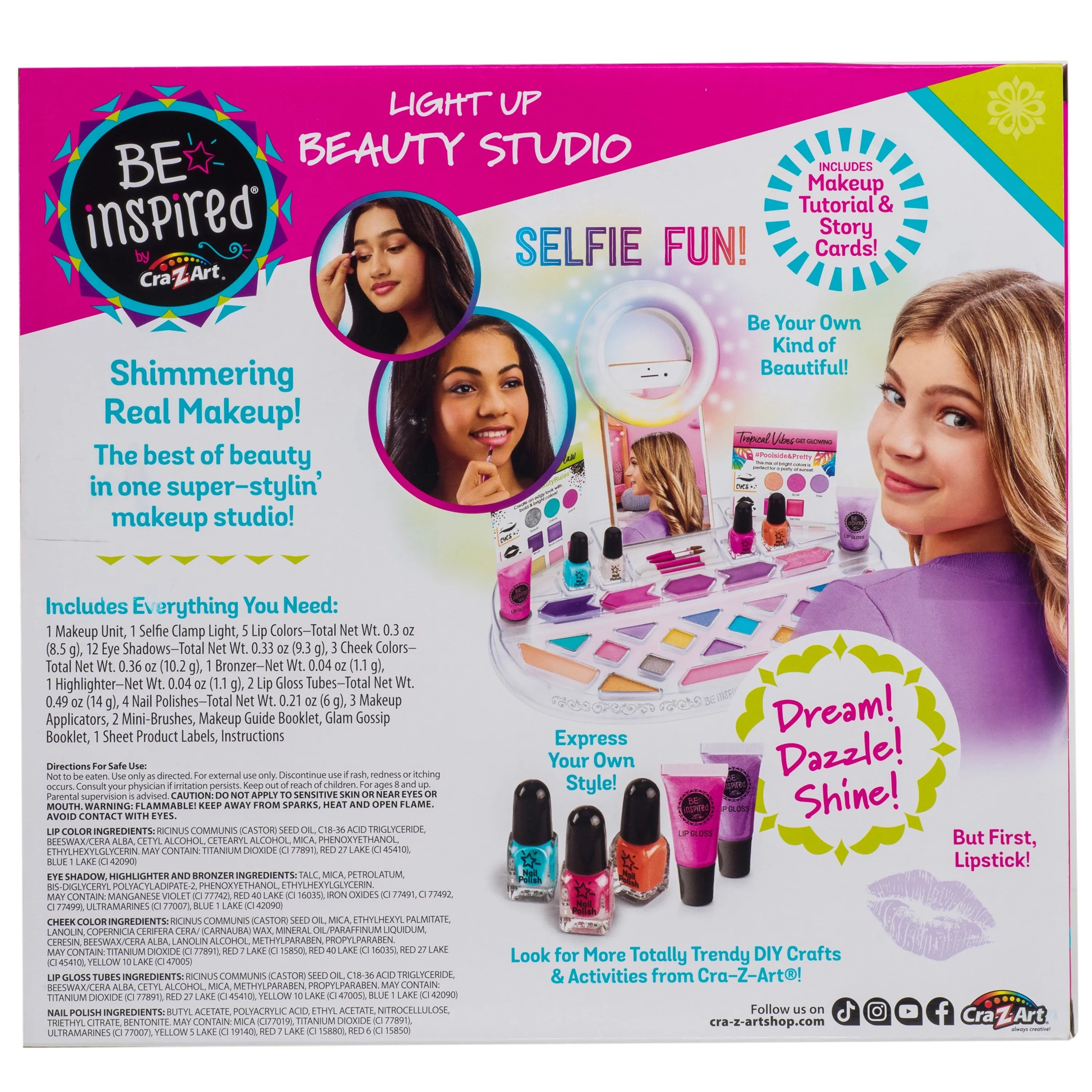 Cra--Art Be Inspired Light up Unisex Beauty Studio Makeup, Children Ages 8 and up