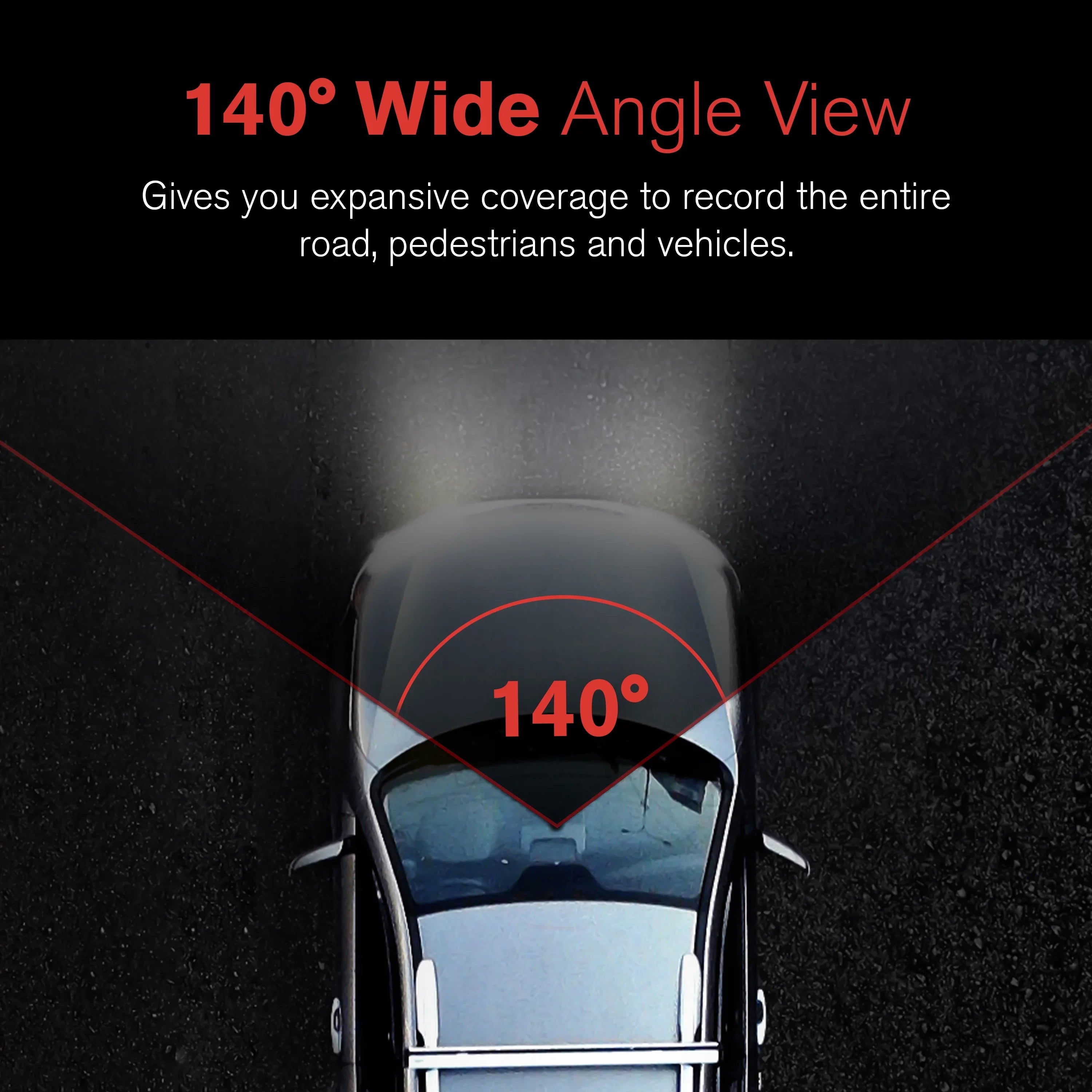 1080p Roadcam with App, 140 Degree Wide Angle Lense, 2.4"  Screen, -Sensor Technology with Park and Record Mode, Loop Recording