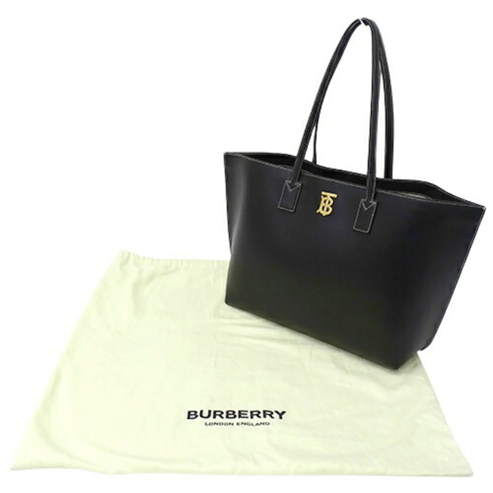 Pre-Owned Burberry  bag ladies tote shoulder leather black 8052726 (Good)