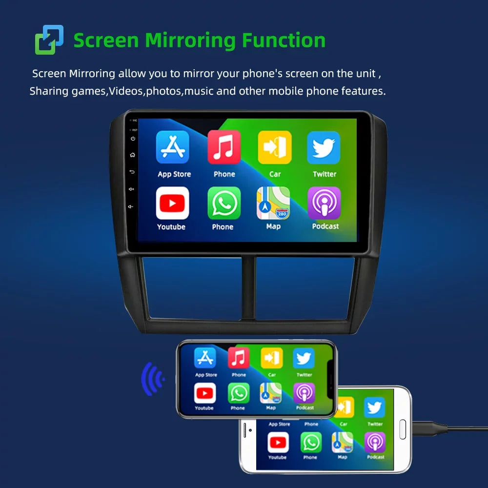 Navigation for Car Subaru Forester 2008-2012 Android 10 Car Radio 9 inch Bluetooth Player Carplay Android Auto