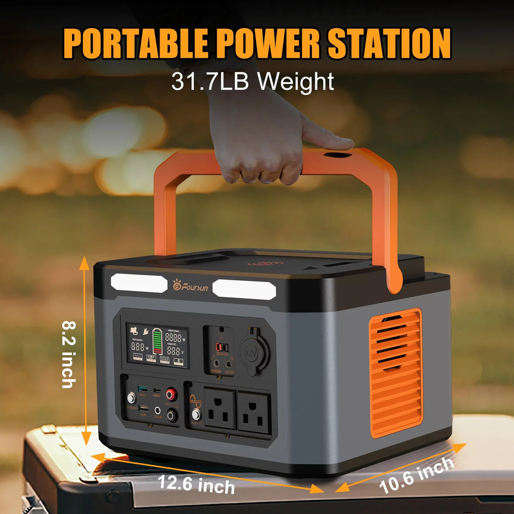 Foursun 1500W Portable Power Station by Anself, 1598.4Wh, Solar Generator for Home Backup, Emergency, Wireless charge