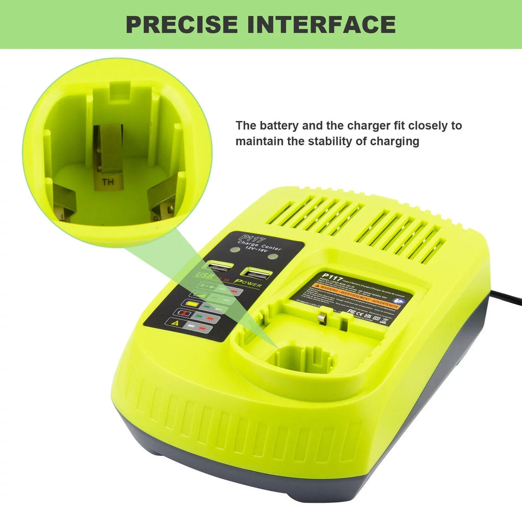18V  Fast Charger For Ryobi  Li-ion Battery      Plug