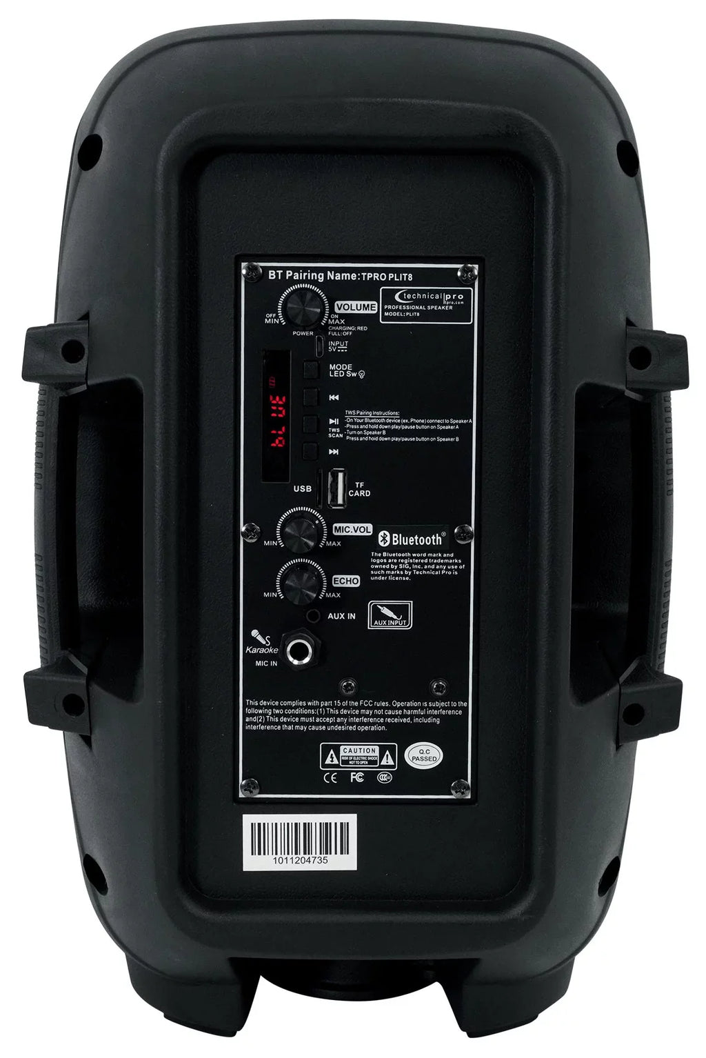 (2) Technical Pro  Portable 8" Bluetooth  Party Speakers+Wireless Link