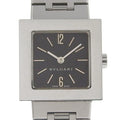 Pre-Owned  Bulgari Quadrado watch  stainless steel silver quartz analog display ladies black dial (Good)