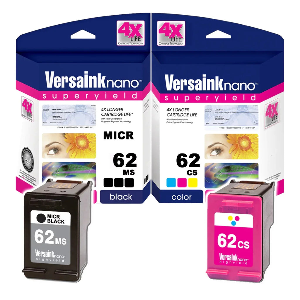 VersaInk-nano  62MS Black()  62CS Color Cartridges - 4X Life
