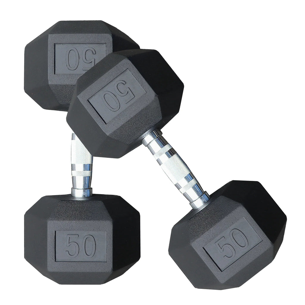 Deltech Fitness 50 lb Rubber Dumbbell Pair (-050)