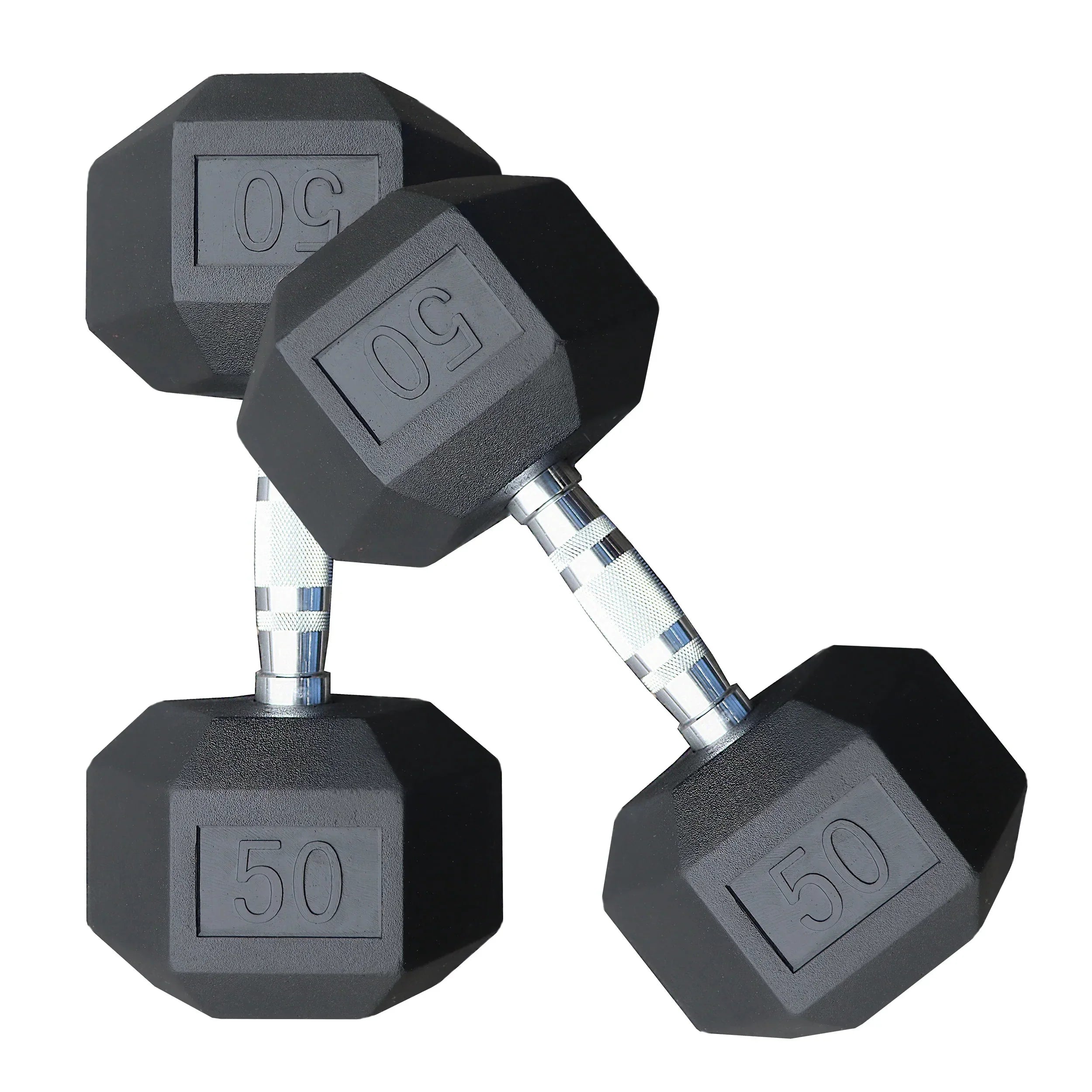 Deltech Fitness 50 lb Rubber Dumbbell Pair (-050)