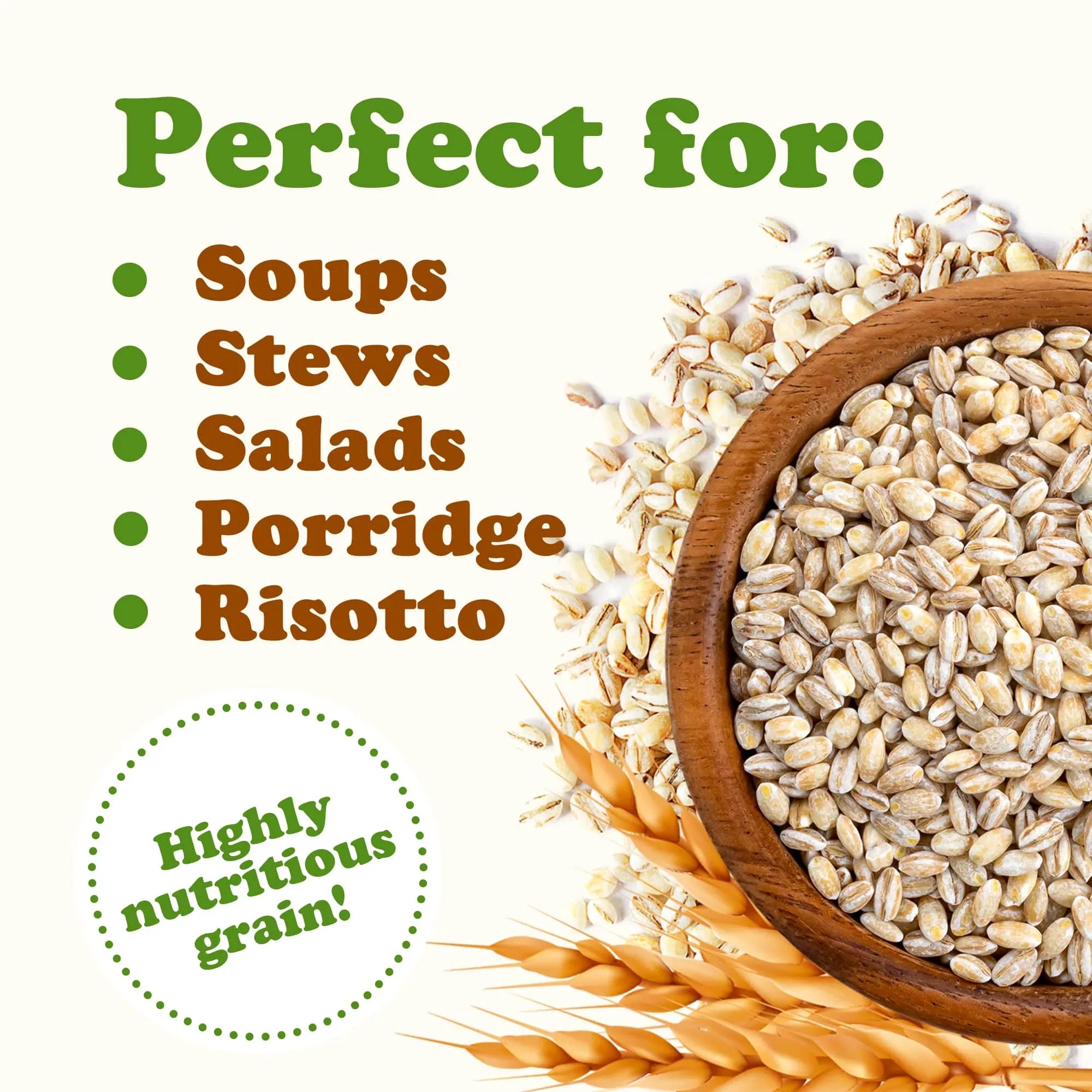 Organic Pearl Barley, 12 Pounds — Non-, Kosher, Raw, Vegan — by Food to Live