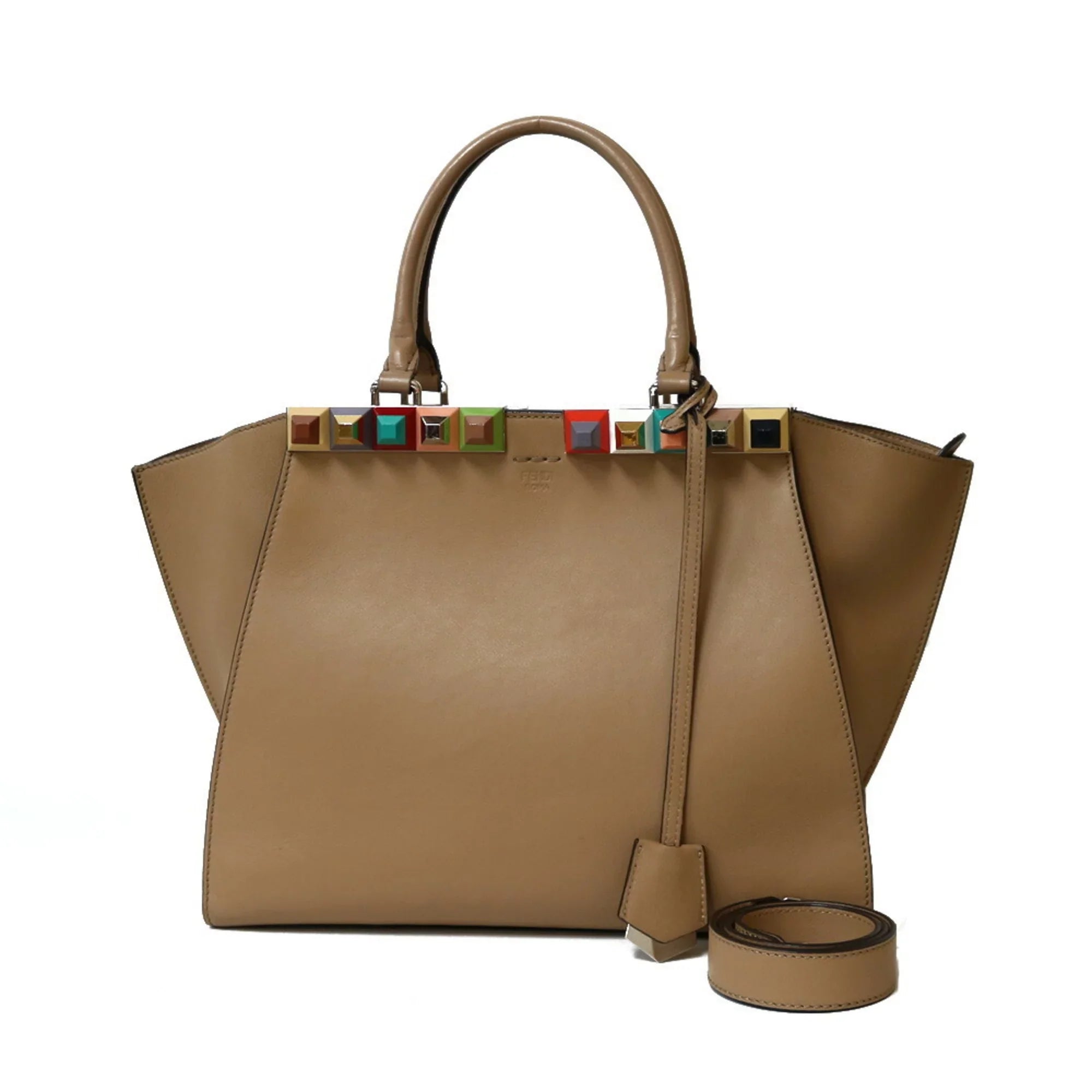 Pre-Owned  Shoulder Bag Trois Heors Beige Women's Leather (Good)