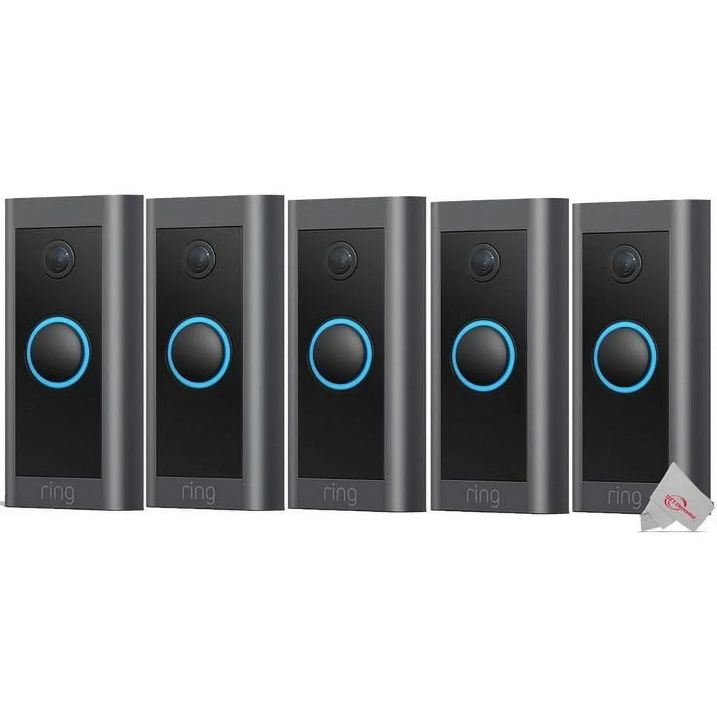 5x 1080p Wired  Video Doorbell Black