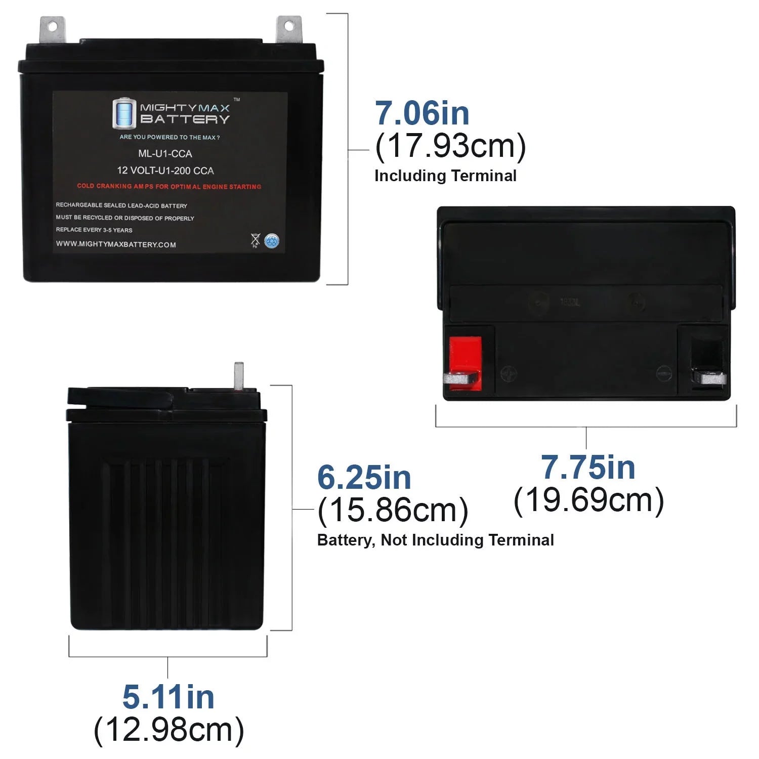 '- 200CCA Battery for Recreatives Inc MaxII 600T SixWheeler  07