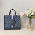 Dempsey Tote 22 In Signature Jacquard With Stripe And Coach Patch (Denim / Midnight Navy Multi)