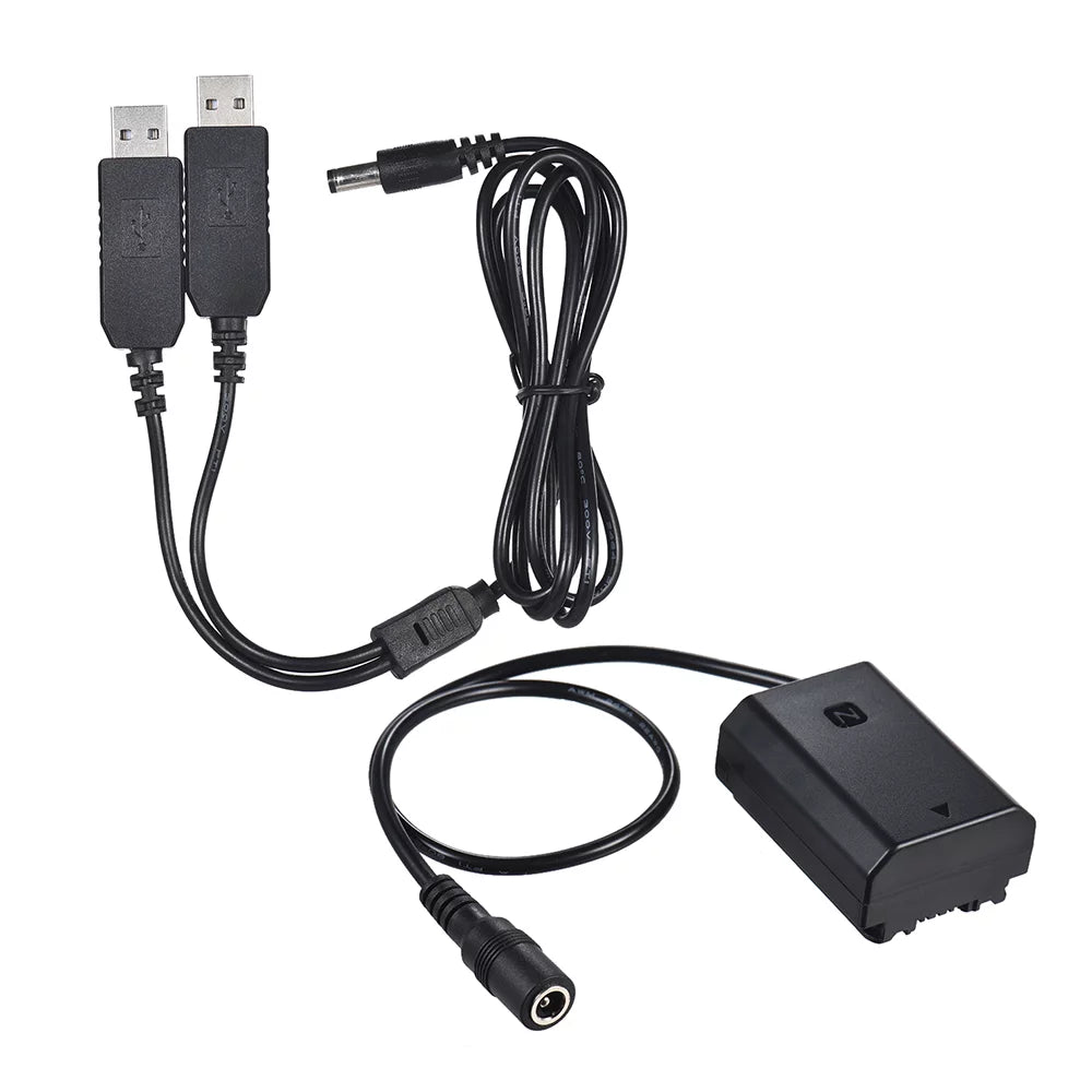 Andoer -  Coupler Dual  Adapter Dummy Battery for Sony