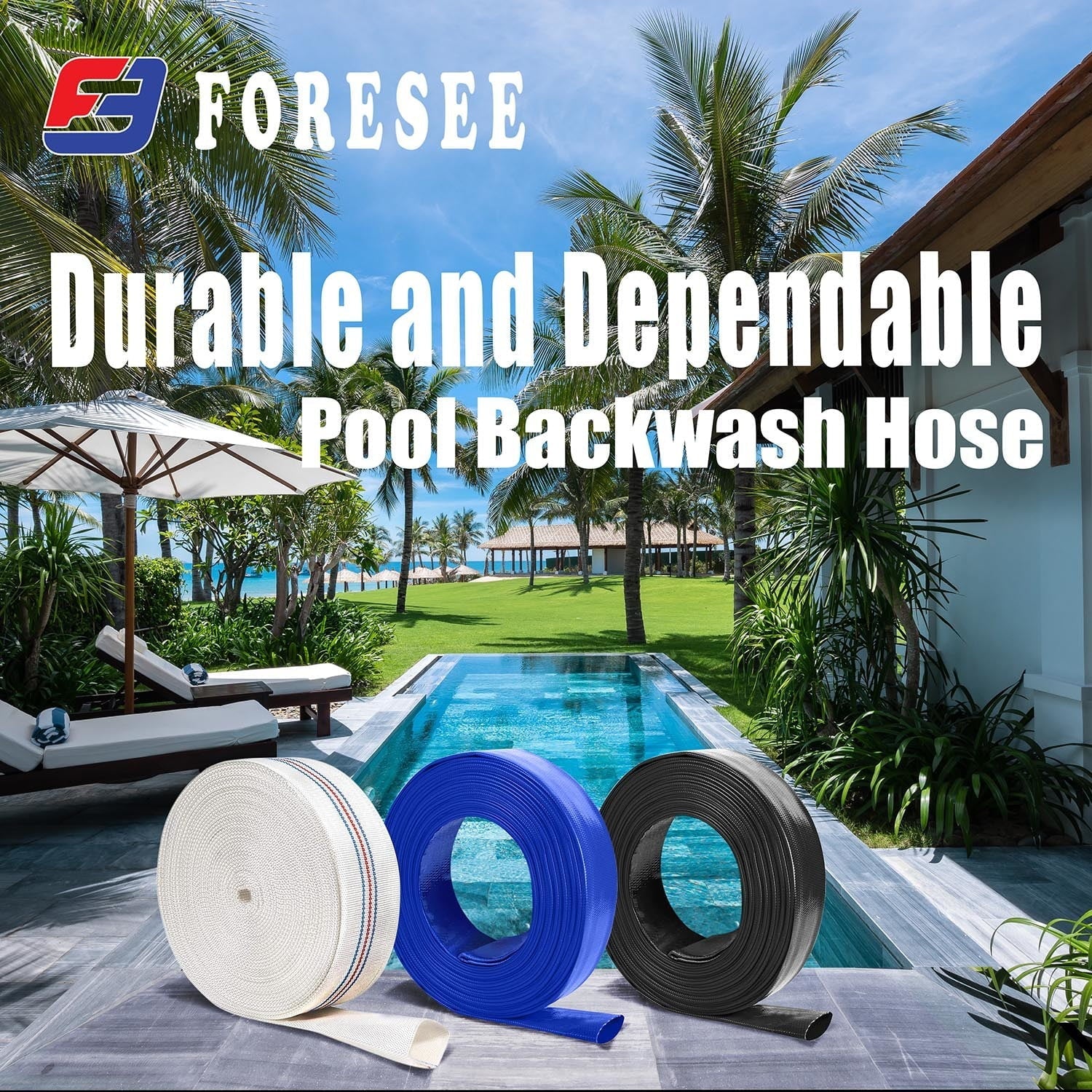 Lay-Flat Pool Backwash Hose - Ideal for commercial and industrial use
