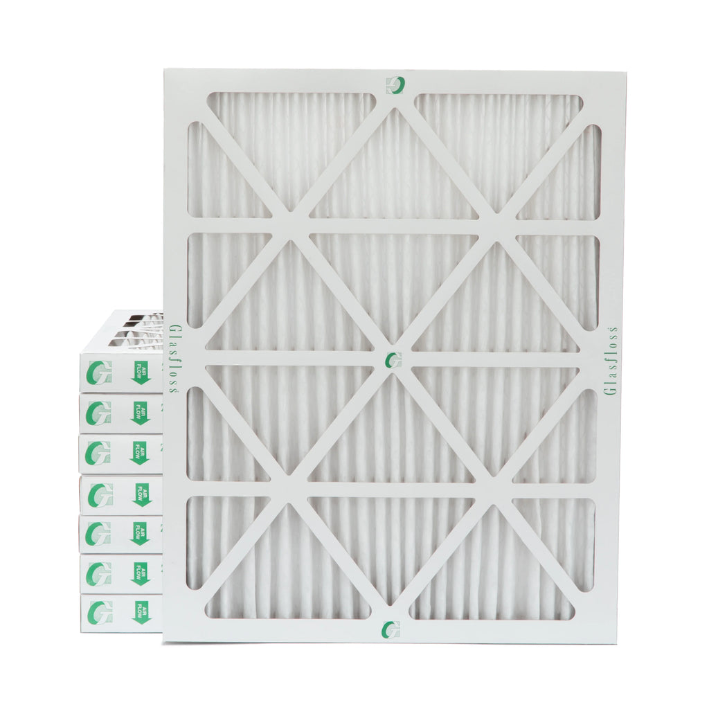 16x20x2  10 Pleated  Furnace Air Filters by Glasfloss Industries. ( 8 Pack ) Exact Size: 15-1/2 x 19-1/2 x 1-3/4