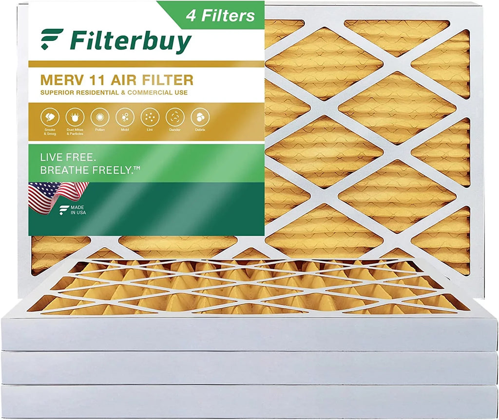 Filterbuy 12x24x2  11 Pleated   Furnace Air Filters (4-Pack)