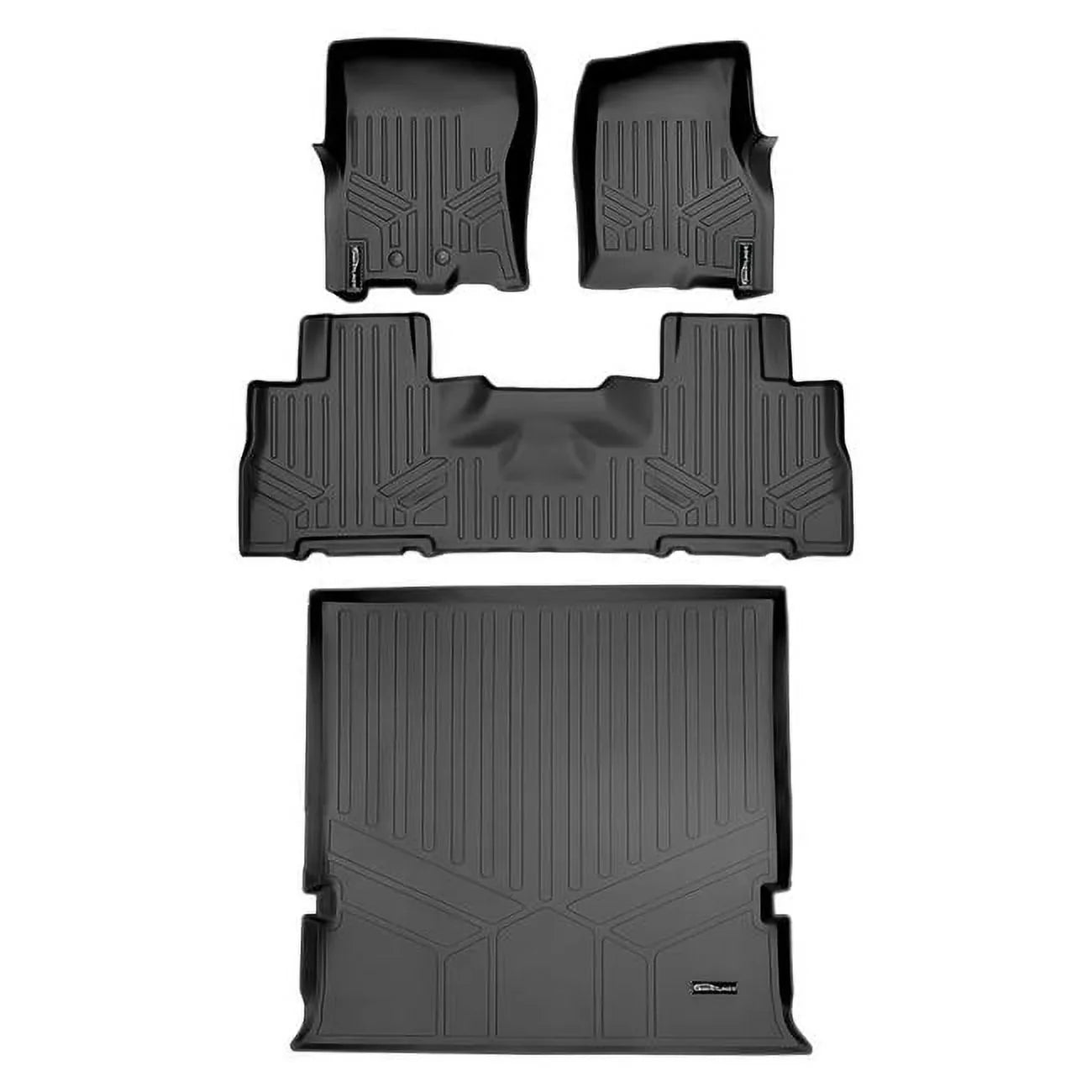 Smartliner -- Floor Mats & Cargo Liner Set with 2nd Row Bucket Seats without Center Console for 2011-2017 Ford Expedition, Black