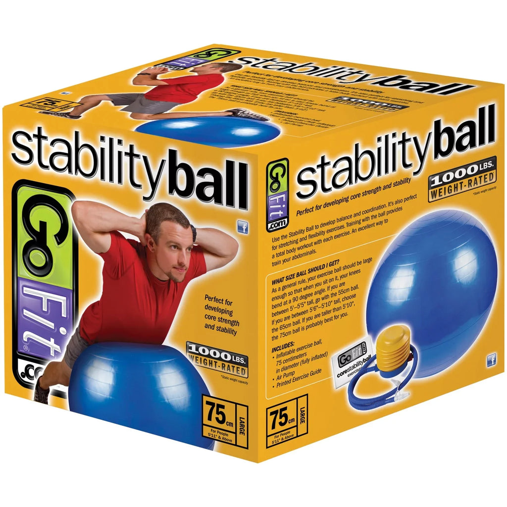 GoFit - ProGym Extreme & -75BALL Exercise Ball with Pump (75cm; Blue)