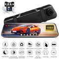 10" Mirror Dash Cam,Kepeak 1080P  Full Touch Screen Front and Rear View Backup Camera,-Sensor, Parking Monitor, 170° Wide Angle,with 5.5 Meters Cable