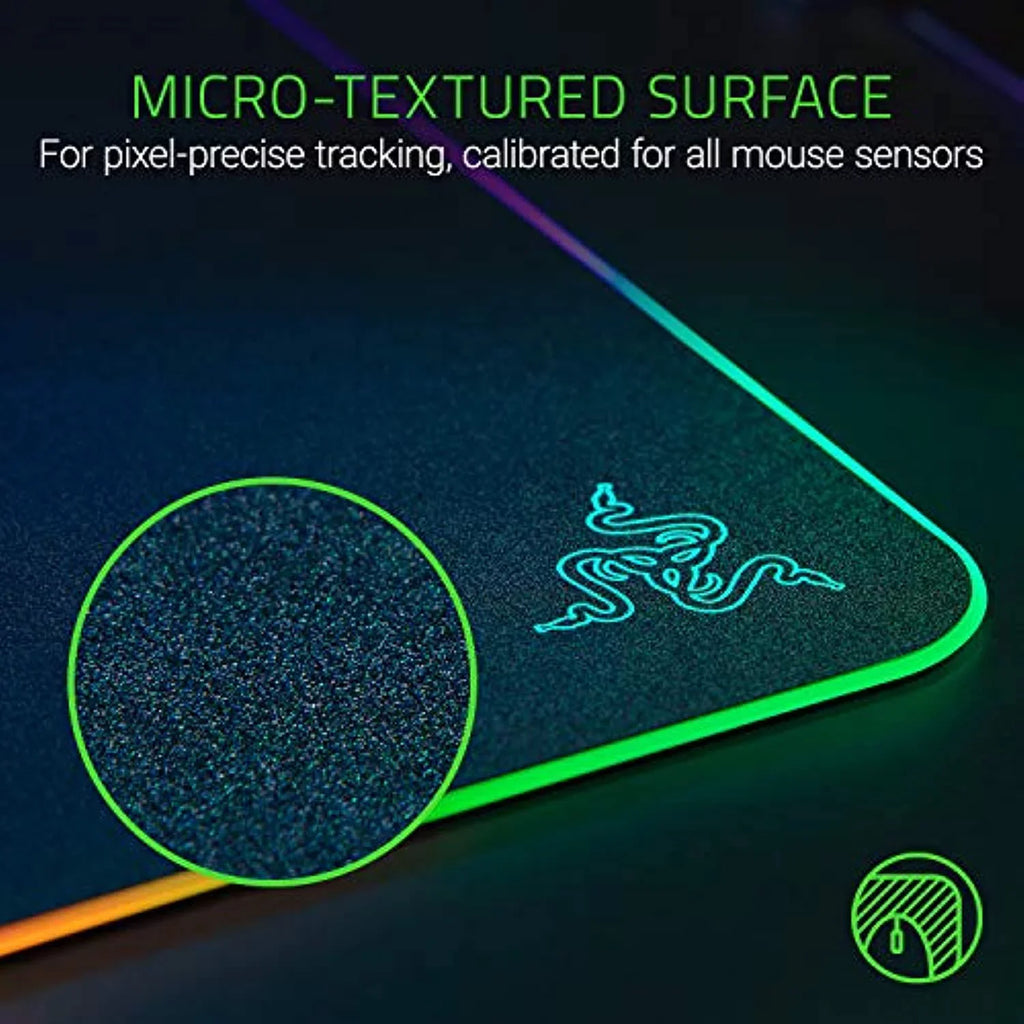 Razer Firefly Hard   Gaming Mouse Pad: Customizable Chroma Lighting, Built-in Cable Management, Balanced Control & Speed, Non-Slip Rubber Base