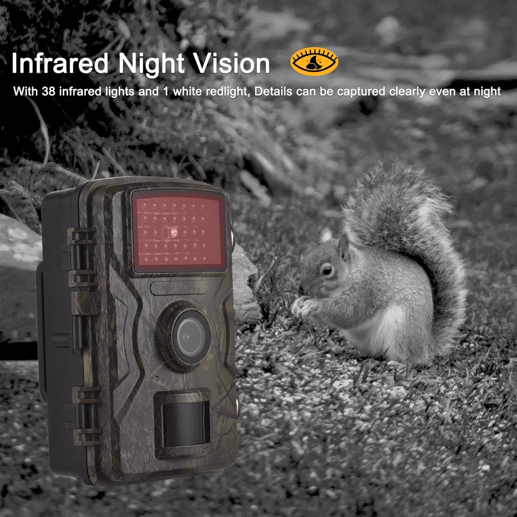 1080P Trail 16MP Wildlife Tracking with 2.0 Inch  Color Screen 0.8s Trigger Time Supports Infrared Night Vision Motion Activated  Waterproof