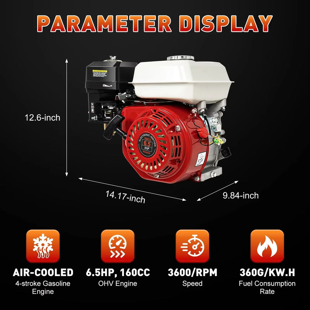 4 Stroke 6.5HP Single Cylinder Gas Engine 160cc Air Cooled For Honda