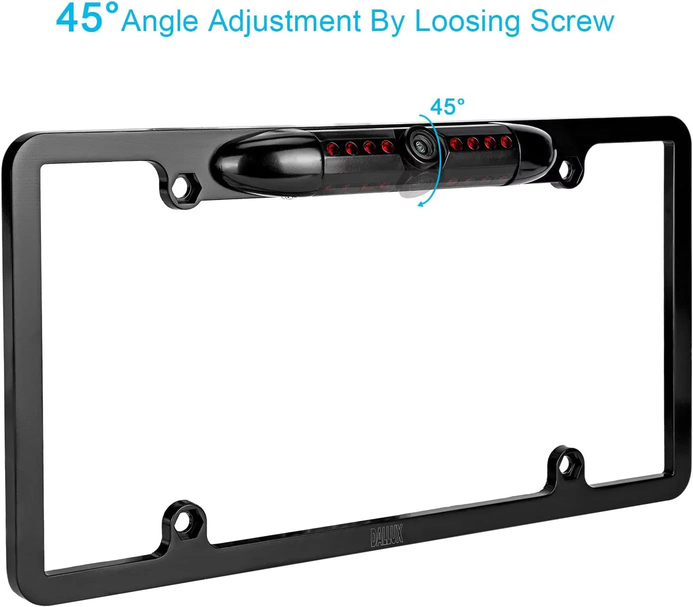 Backup Camera Rearview License Plate Frame for   - Black