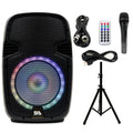 Seismic Audio - Active 15 Inch  Home Karaoke Bluetooth Party Speaker  System with Stand,  Lights, Microphone, Cable and Remote