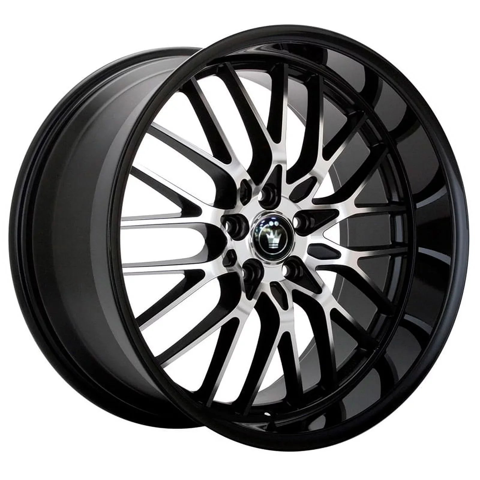 Konig 16MB Lace 17x8 5x112 +45et Gloss Black With Machined Face Wheel