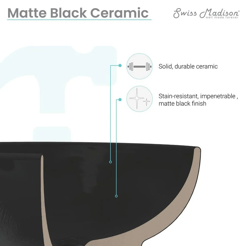 24" Vanity Top Bathroom Sink with 4" Centerset Faucet Holes in Matte Black