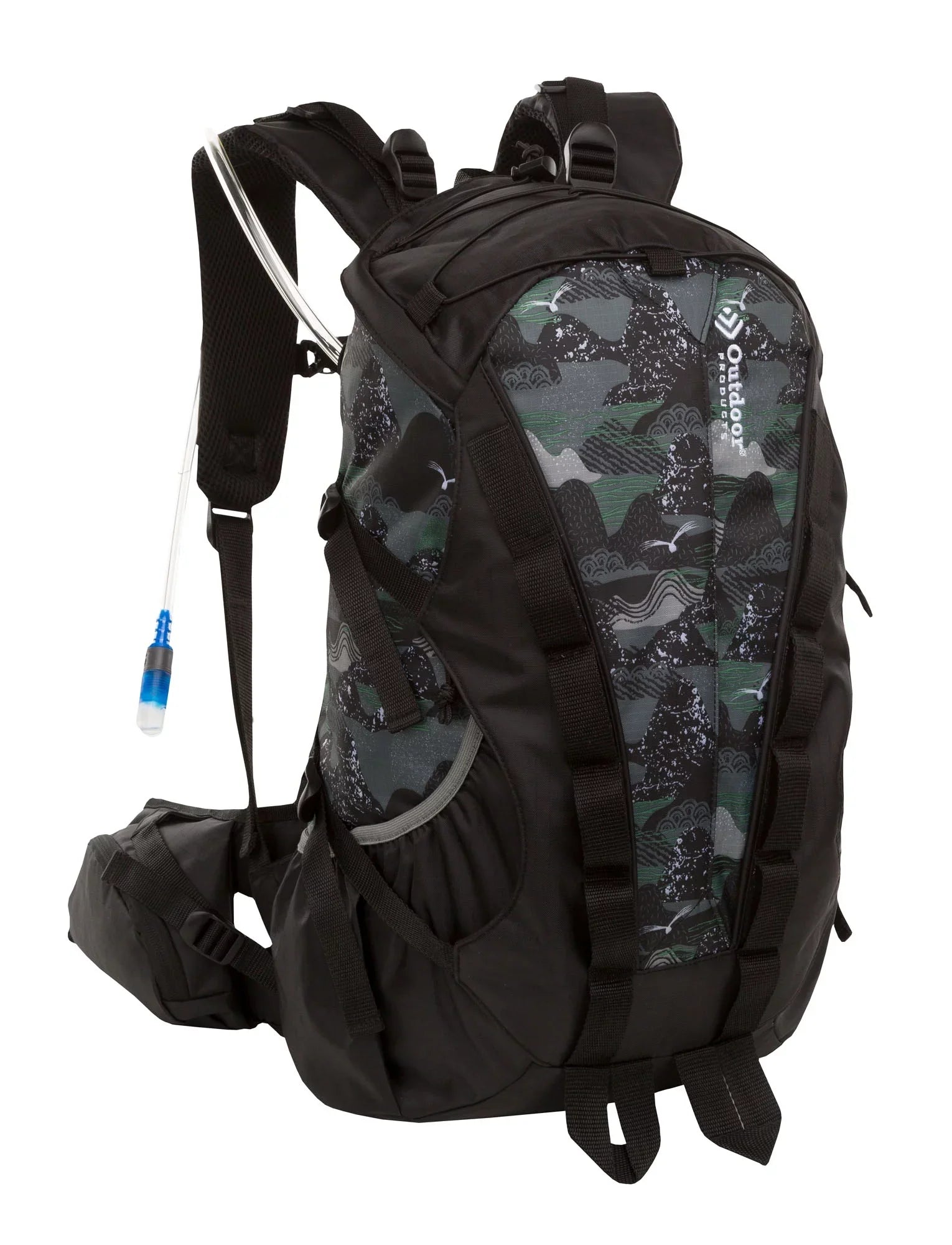 Outdoor Products Big Sur 28.5  Hydration Backpack with Bladder, Internal Frame, Unisex, Black